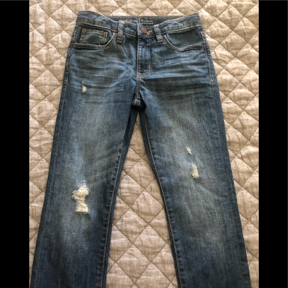 Gap Kids distressed girlfriend jeans size 8 EUC